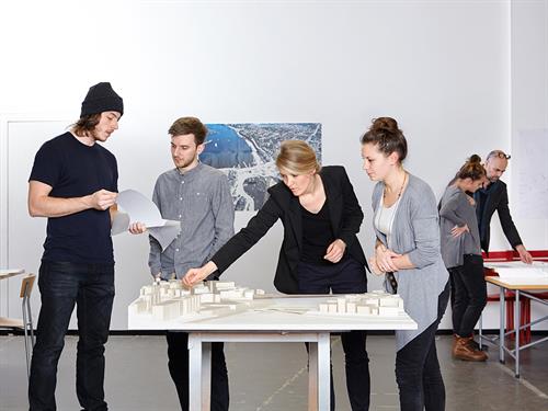 The picture shows models and subjects of the faculty of architecture.